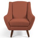 Ver imagem 3 de Kit 2 Poltronas Decorativas Juliet Pés de Madeira B-262 Veludo Telha - Domi