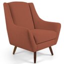 Ver imagem 4 de Kit 2 Poltronas Decorativas Juliet Pés de Madeira B-262 Veludo Telha - Domi