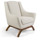 Ver imagem 1 de Poltrona Decorativa Sala de Estar Base Manu Madeira Juliet B-370 Linho Bege - Domi