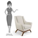 Ver imagem 4 de Poltrona Decorativa Sala de Estar Base Manu Madeira Juliet B-370 Linho Bege - Domi