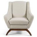 Ver imagem 2 de Poltrona Decorativa Sala de Estar Base Manu Madeira Juliet B-370 Linho Bege - Domi