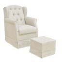 Ver imagem 1 de Poltrona de Amamentação com Balanço e Puff Lívia Linho Bege - Phoenix