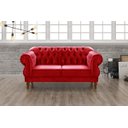 Ver imagem 2 de Sofá Chesterfield Capitonê Elisabeth Duquesa 2 Lugares - Suede Vermelho