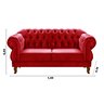 Sofá Chesterfield Capitonê Elisabeth Duquesa 2 Lugares - Suede Vermelho - 3
