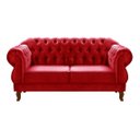 Ver imagem 1 de Sofá Chesterfield Capitonê Elisabeth Duquesa 2 Lugares - Suede Vermelho