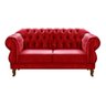 Sofá Chesterfield Capitonê Elisabeth Duquesa 2 Lugares - Suede Vermelho - 1