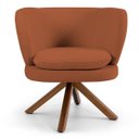 Ver imagem 2 de Poltrona Decorativa Sala de Estar Melissa Base Giromad Giratória B-262 Veludo Telha - Domi
