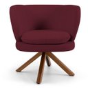 Ver imagem 2 de Poltrona Decorativa Sala de Estar Melissa Base Giromad Giratória B-278 Veludo Marsala - Domi