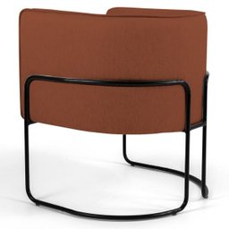 Poltrona Decorativa Sala de Estar Base Aço Betina B-235 Linho Laranja - Domi - 3