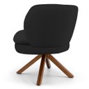 Ver imagem 3 de Poltrona Decorativa Sala de Estar Melissa Base Giromad Giratória B-300 Veludo Preto - Domi