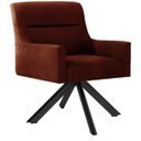 Ver imagem 1 de Poltrona Decorativa Sala de Estar Giratória Base Eiffel Preto Angel B-417 Veludo Malbec - Domi