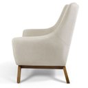 Ver imagem 3 de Poltrona Decorativa Sala de Estar Juliet Base de Madeira B-370 Linho Bege Cru - Domi