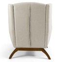 Ver imagem 5 de Poltrona Decorativa Sala de Estar Juliet Base de Madeira B-370 Linho Bege Cru - Domi