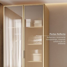 Guarda-Roupa Modulado 2 Portas Reflecta com Prateleiras Jade CabeCasa MadeiraMadeira - 5