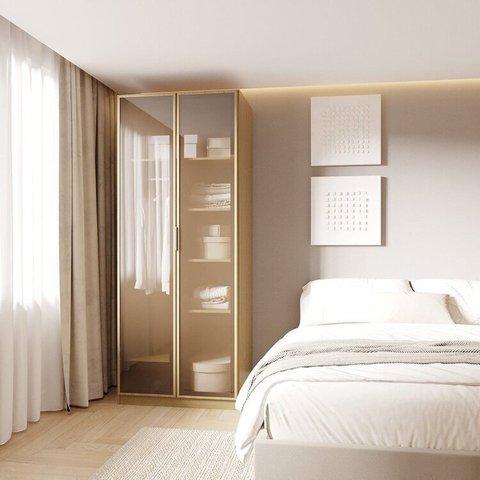 Guarda-Roupa Modulado 2 Portas Reflecta com Prateleiras Jade CabeCasa MadeiraOriginals