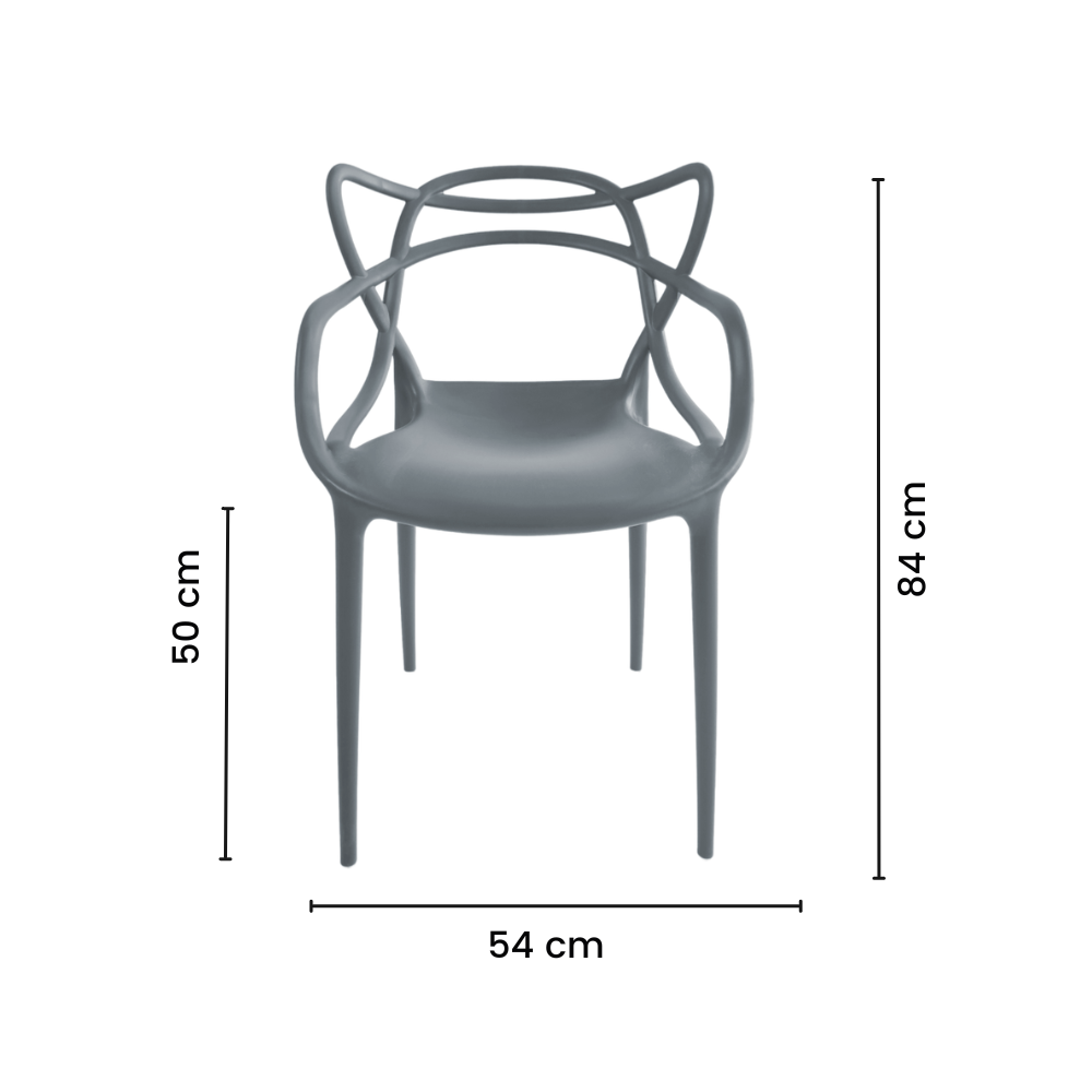 Kit 6 Cadeiras de Jantar Masters Allegra Cinza - 7