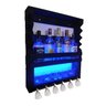 Barzinho Adega Bar de Parede Prateleira Suporte Para Bebidas Design Exclusivo Com LED Azul Porta Cop - 1