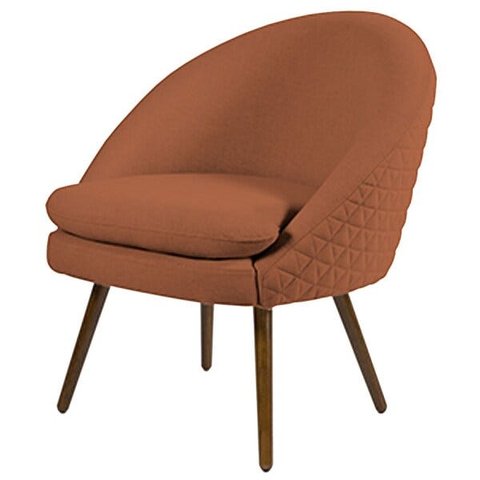 Poltrona Decorativa Sala de Estar Pés Palito Rafa B-235 Veludo Laranja - Domi
