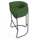 Ver imagem 3 de Kit 3 Banquetas Decorativas Base Aço Preto Betina B-89 Corano Verde - Domi