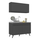 Ver imagem 3 de Armário de Cozinha Compacta 120cm Veneza Multimóveis V2141 Preto