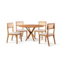Ver imagem 3 de Conjunto de Sala de Jantar Mesa 120 cm com 4 Cadeiras Ava Marrom/Cinza