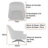 Poltrona Giratória 73cm Epic Veludo Mostarda - Sallar Home - 4
