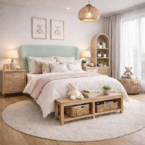 Cabeceira Liz Estofada Luxo para Quarto Juvenil Infantil Verde Menta Bz Home Decor