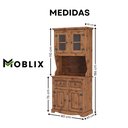 Ver imagem 4 de Cristaleira 4 Portas e 2 Gavetas Madeira Maciça Carvalho