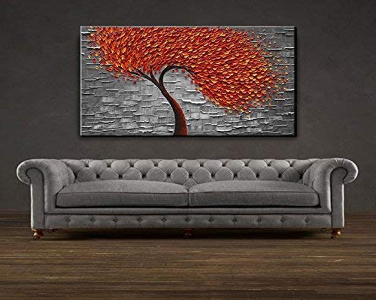 Quadro Pintura Tela claramente brancas visitas Quarto 5290: 60cm (A) x 120cm (L) - 5
