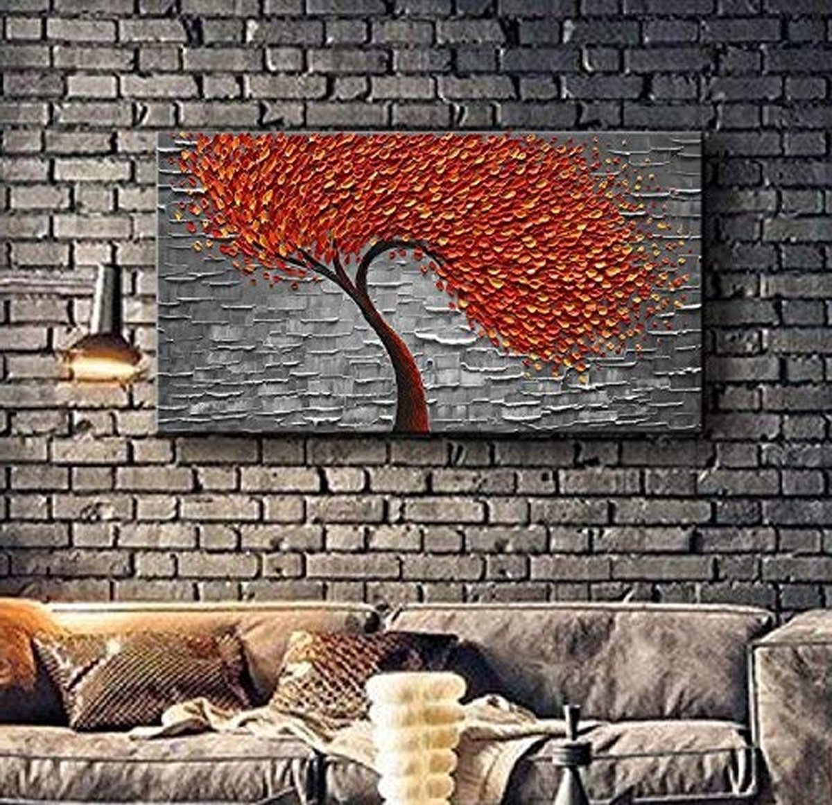 Quadro Pintura Tela claramente brancas visitas Quarto 5290: 60cm (A) x 120cm (L) - 1
