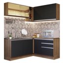 Ver imagem 3 de Armário de Cozinha Completa de Canto 329cm Rustic Preto Glamy Madesa 02