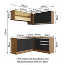 Ver imagem 4 de Armário de Cozinha Completa de Canto 329cm Rustic Preto Glamy Madesa 02
