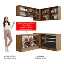 Ver imagem 6 de Armário de Cozinha Completa de Canto 329cm Rustic Preto Glamy Madesa 02
