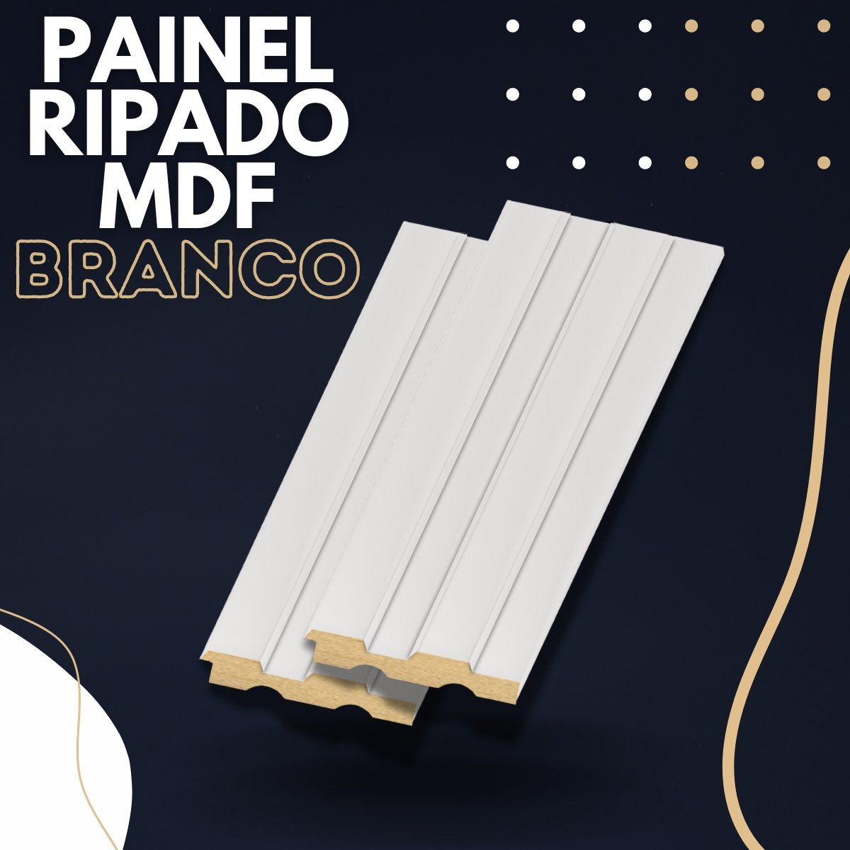 Painel Ripado Mdf 2700x62x18mm - Branco - 2