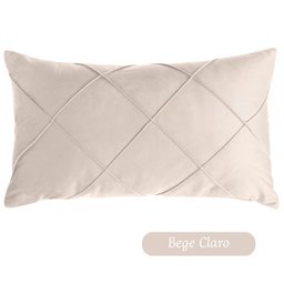 Capa Almofada Veludo Retangular Baguete 30x50 - Bege - 1