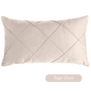 Capa Almofada Veludo Retangular Baguete 30x50 - Bege
