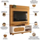 Ver imagem 3 de Estante Painel para TV 60 pol 160cm Mafra B01 Cinamomo Off White - Lyam Decor