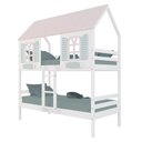 Ver imagem 1 de Beliche Casinha Bela - Madeira Maciça Branco/rosa/verde | Housin