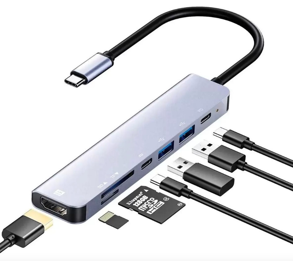 Hub adaptador Aula UC-902 USB-C HDMI4k/microsd/sdcard/usb 3.0