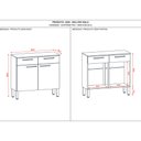 Ver imagem 4 de Balcão de Cozinha 90 cm 2 Portas e 2 Gavetas Freijó Supremo Nala Kits Paraná