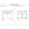 Balcão de Cozinha 90 cm 2 Portas e 2 Gavetas Freijó Supremo Nala Kits Paraná - 4