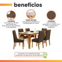 Ver imagem 5 de Conjunto Sala de Jantar Mesa Tampo em Vidro 1,60m 6 Cadeiras Bel Cedro-Marrom