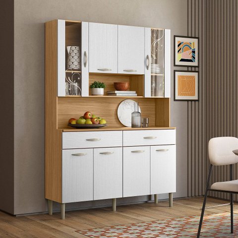 Armário de Cozinha 8 Portas 2 Gavetas Golden Freijo/supremo - Ssx Multicoisas