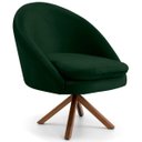 Ver imagem 1 de Poltrona Decorativa Sala de Estar Base Giromad Madeira Rafa B-303 Veludo Verde Musgo - Domi