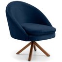 Ver imagem 1 de Poltrona Decorativa Sala de Estar Base Giromad Madeira Rafa B-304 Veludo Azul Marinho - Domi
