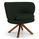 Ver imagem 1 de Poltrona Decorativa Sala de Estar Melissa Base Giromad Giratória B-303 Veludo Verde Musgo - Domi