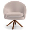 Ver imagem 2 de Kit 2 Poltronas Decorativas Giratórias Base Giromad Madeira Rafa B-309 Veludo Bege - Domi