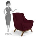 Ver imagem 4 de Poltrona Decorativa Sala de Estar Base Manu Madeira Juliet B-278 Veludo Marsala - Domi