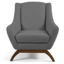 Ver imagem 3 de Kit 2 Poltronas Decorativas Base Manu Madeira Juliet C-416 Linho Cinza Escuro - Domi