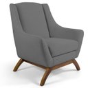 Ver imagem 2 de Kit 2 Poltronas Decorativas Base Manu Madeira Juliet C-416 Linho Cinza Escuro - Domi